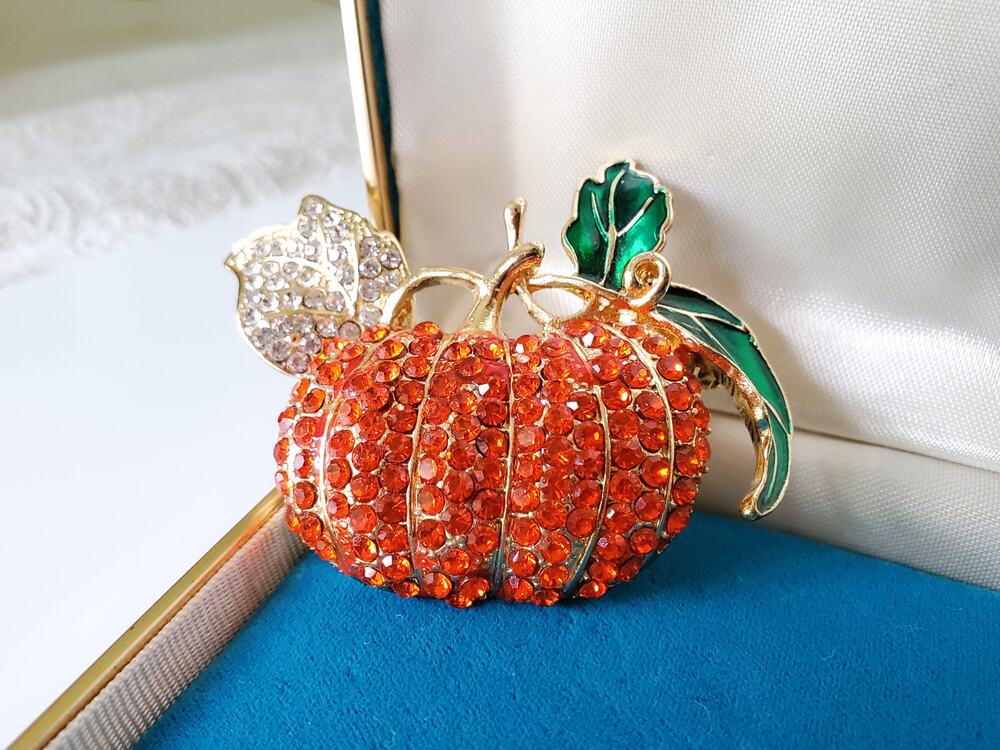 Vintage Napier Rhinestone Autumn Brooch